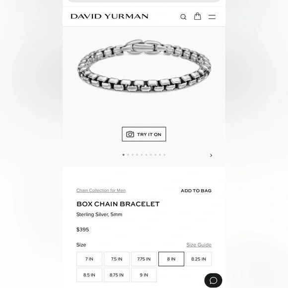 New in box David Yurman men’s box bracelet chain bracelet Authentic - Picture 4 of 7